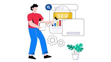 Search Engine Optimization 2D Flat Animation. video