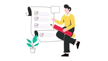 Task List 2D Flat Animation. video