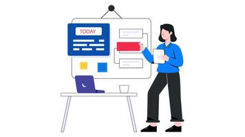 Task manager 2D Flat Animation. video