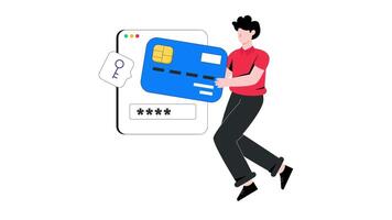 Secure Payment 2D Flat Animation. video