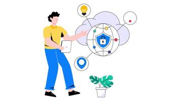 IOT Security 2D Flat Animation. video