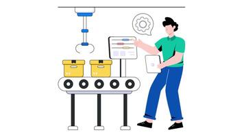 Conveyor Belt 2D Flat Animation video