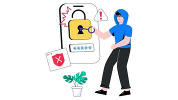 Account Hacking 2D Flat Animation. video