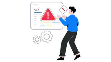 Software Error 2D Flat Animation. video