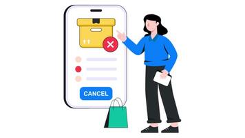 Cancel Order 2D Flat Animation video
