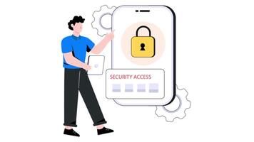 Application Security 2D Flat Animation. video