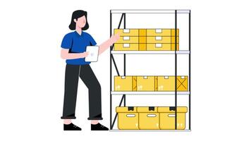Warehouse 2D Flat Animation video