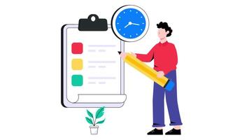 Time Planning 2D Flat Animation. video