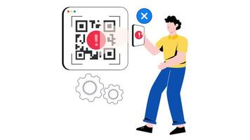 Barcode Error 2D Flat Animation. video