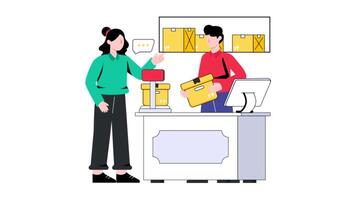Post Parcels 2D Flat Animation video