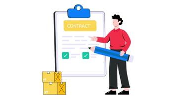 Logistics Contract 2D Flat Animation video