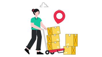 Cargo Trolley 2D Flat Animation video