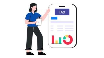 Annual tax report 2D Flat Animation. video