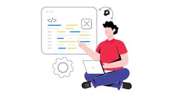 Web Developer 2D Flat Animations video