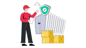 Cargo Container 2D Flat Animation video