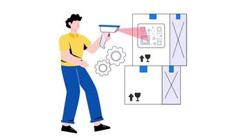 Barcode Scanning 2D Flat Animation video