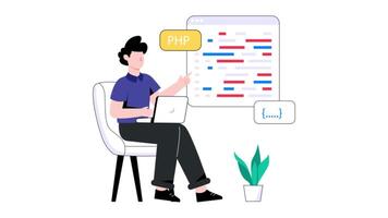 PHP Coding 2D Flat Animations video