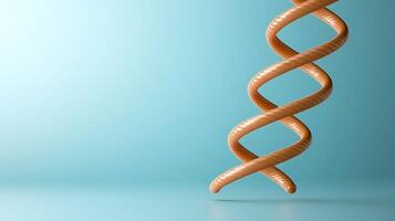 A twisted, abstract sculpture resembling DNA strands against a soft blue background, symbolizing life photo