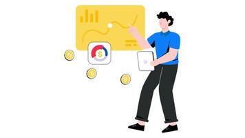 Chart 2D Flat Animation. video