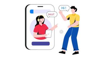 Digital Translator 2D Flat Animation video