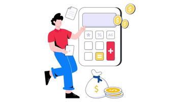 Accountant 2D Flat Animation. video