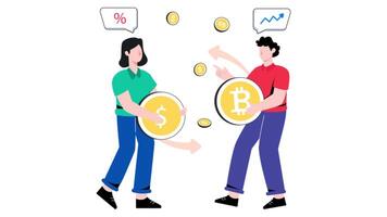 Exchange Rate 2D Flat Animation. video