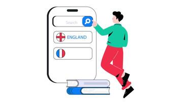 Select Language 2D Flat Animation video