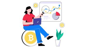 Bit coin Analysis 2D Flat Animation. video