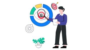 Data Monitoring 2D Flat Animation. video
