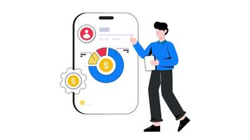 Finance App 2D Flat Animation. video