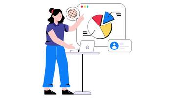 Web Analytics 2D Flat Animation. video