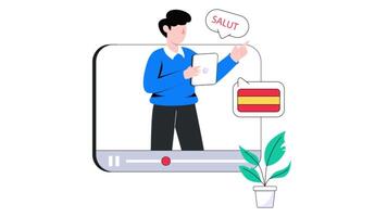 Language Lecture 2D Flat Animation video