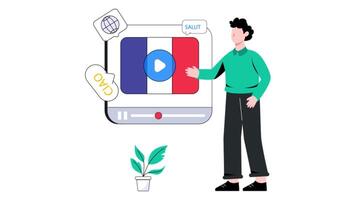 Language Tutorial 2D Flat Animation video