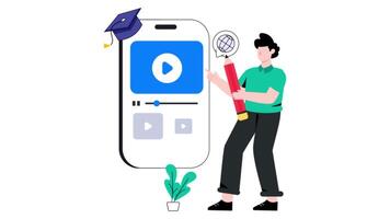 Online Learning App 2D Flat Animation. video