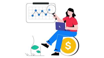 Return On Investment 2D Flat Animation. video