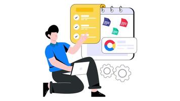 Task Management 2D Flat Animation. video