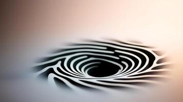 Abstract black and white vortex design with smooth curves, creating a sense of depth and movement photo