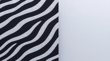 Abstract black and white wave pattern on textured surface with smooth gradient background photo