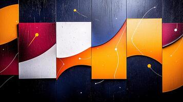 Abstract art composition featuring vibrant colors and dynamic shapes on a textured background photo