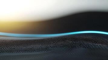Abstract close-up of flowing digital waves with soft lighting and gradient background photo