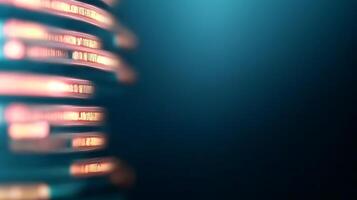 Abstract close-up of glowing circular shapes in a dark background, suggesting technology and innovation photo