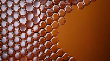 Abstract close-up of honeycomb patterns with a smooth gradient background, showcasing texture photo