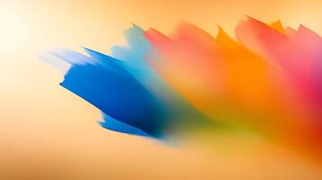 Abstract colorful paint strokes blending together on a soft gradient background photo