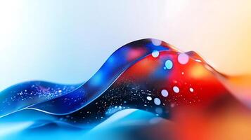 Abstract colorful wave design with vibrant hues and soft lighting creating a dynamic atmosphere photo