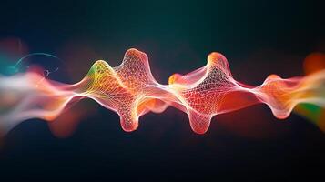 Abstract colorful wave patterns illustrating sound waves in a digital environment photo