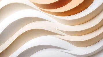 Abstract composition of flowing wavy paper textures in soft neutral tones with shadows photo