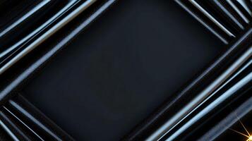 Abstract composition of sleek black frames with a dark background and subtle lighting effects photo
