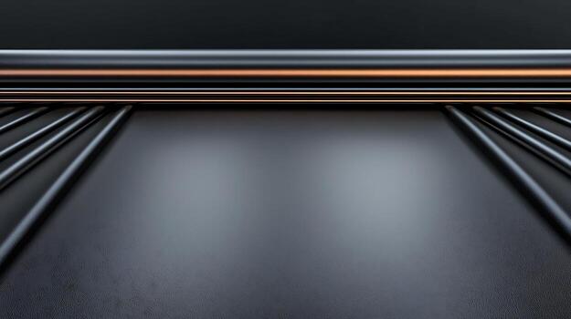Abstract composition of smooth black surface with parallel lines and subtle reflections photo