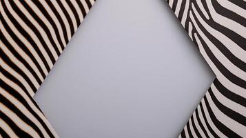 Abstract design featuring contrasting zebra stripes framing a blank central space for creative use photo