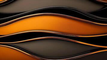 Abstract design featuring flowing orange and black waves creating a modern aesthetic photo